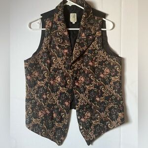 WAH Maker Arizona True West Outfitters Vintage Floral Brocade Women's Boho Vest